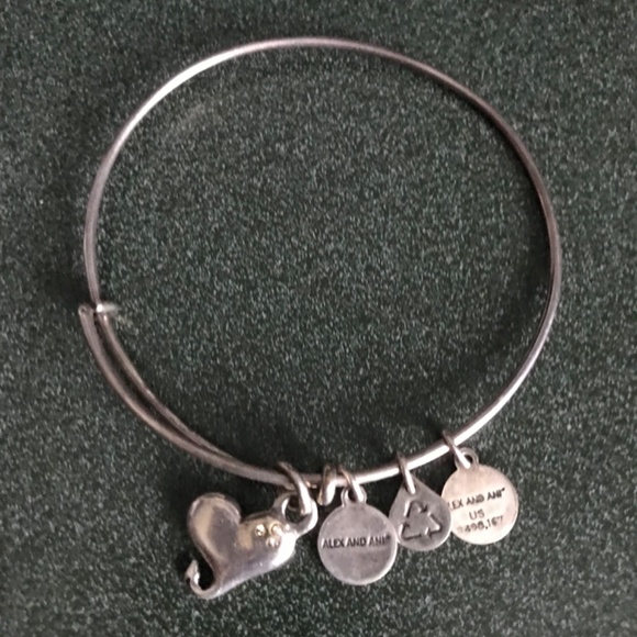 Alex and Ani Expandable Wire Bracelet Heart Charm - Picture 7 of 12